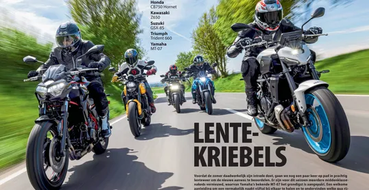 Vergelijkingstest middenklasse-nakeds met GSX-8S door Motoplus